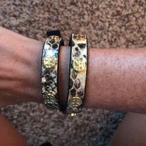 Tory Burch Snakeskin Wrap Bracelet